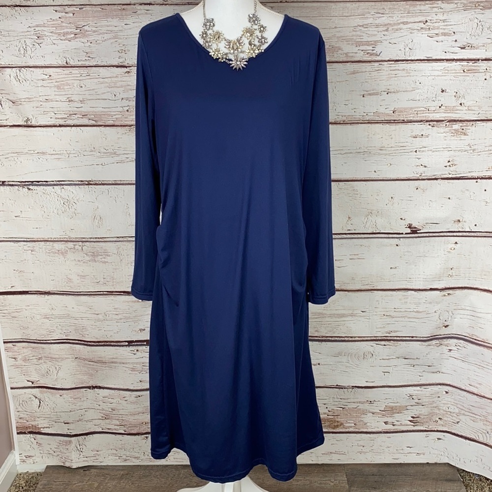 Long Sleeve Navy Dress XL